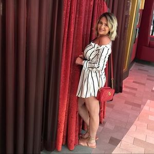 Asymmetrical multicolored dress with a belt